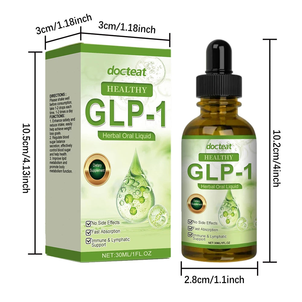 GLP-1 Supplement Liquid Drops Weight Loss Anti Cellulite Promote Thigh Waist Belly Fat Reduction Slim Down Body Slimming Oil