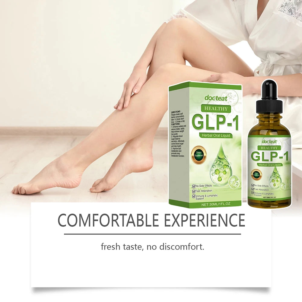 GLP-1 Supplement Liquid Drops Weight Loss Anti Cellulite Promote Thigh Waist Belly Fat Reduction Slim Down Body Slimming Oil