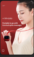 2025 Mini Portable Hanging Neck Massager With Heat Electric EMS TENS Pulse Hot Compress Smart Cervical Spine Massager Shoulder