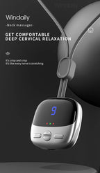2025 Mini Portable Hanging Neck Massager With Heat Electric EMS TENS Pulse Hot Compress Smart Cervical Spine Massager Shoulder
