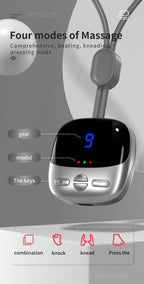 2025 Mini Portable Hanging Neck Massager With Heat Electric EMS TENS Pulse Hot Compress Smart Cervical Spine Massager Shoulder
