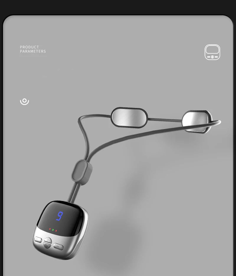 2025 Mini Portable Hanging Neck Massager With Heat Electric EMS TENS Pulse Hot Compress Smart Cervical Spine Massager Shoulder