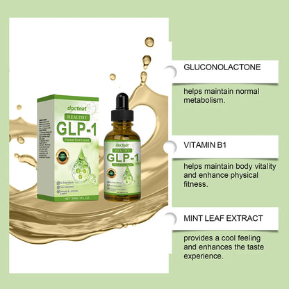 GLP-1 Supplement Liquid Drops Weight Loss Anti Cellulite Promote Thigh Waist Belly Fat Reduction Slim Down Body Slimming Oil